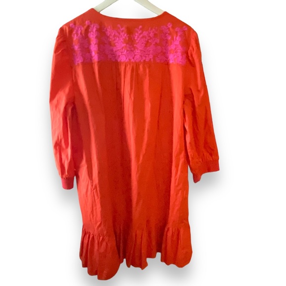 J. Crew Orange and Pink Midi Dress - Picture 6 of 12